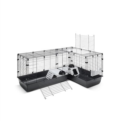 Savic Clubix Corner Knaagdierkooi Zwart 146,5/100X50X63,5 CM