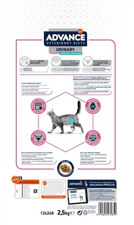Advance Veterinary Diet Cat Urinary Sterilized Minder Calorieën 2,5 KG
