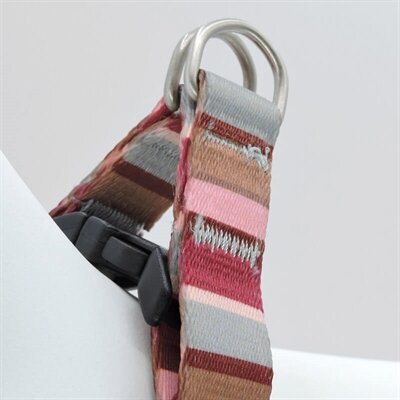 Morso Mini Hondentuig Verstelbaar Gerecycled Skyline Rood / Roze 29-38X2,5 CM