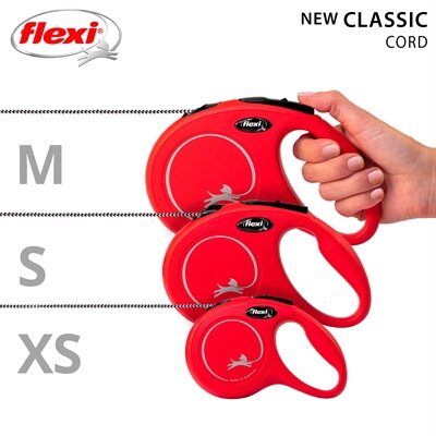Flexi Rollijn Classic Cord Rood M 5 MTR