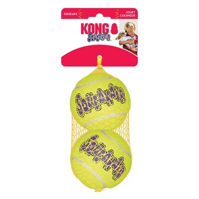 Kong Squeakair Tennisbal Geel Met Piep LARGE 8 CM 2 ST