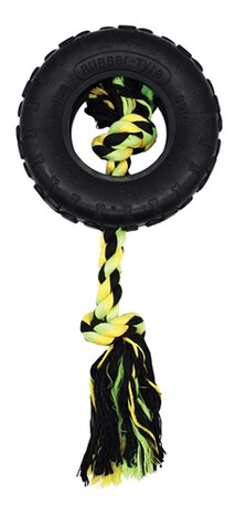 Happy Pet Grrrelli Tyre Tugger Zwart / Groen 44X18,5X5 CM