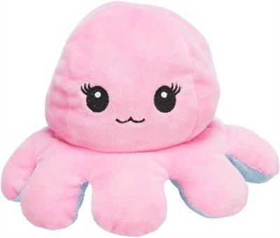Trixie Octopus Omkeerbaar Pluche Grijs / Geel 19 CM