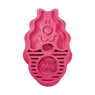 Kong Zoomgroom Rubber Borstel Roze 7,5X4X12 CM