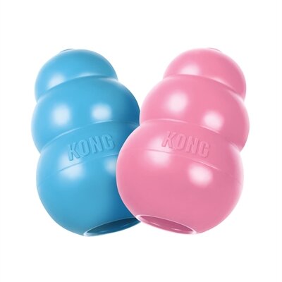 Kong Puppy Kong Rubber Roze Of Lichtblauw Assorti 3,5X3,5X5,5 CM