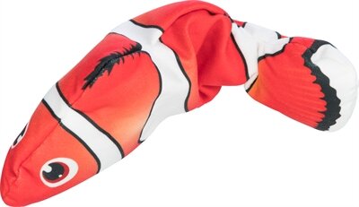Trixie Spartel Vis Stof Catnip Oranje 26 CM