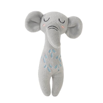 Rosewood Grijpspeelgoed Olifant Met Ratel Eco Friendly Gerecycled 9X8X4 CM