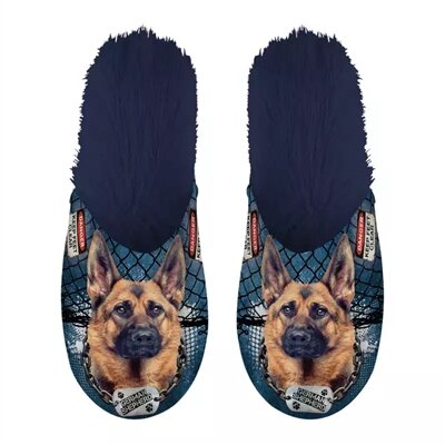 Merkloos Pantoffel German Shepherd Donkerblauw MAAT 39-42