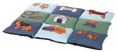 TRIXIE HONDENKUSSEN PATCHWORK BLAUW / GROEN