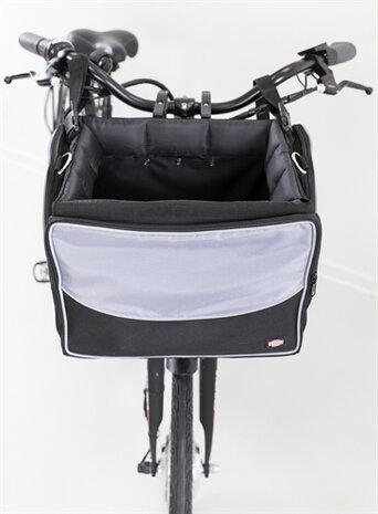 TRIXIE FIETSMAND VOOR AAN STUUR NYLON ZWART / GRIJS