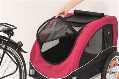 TRIXIE HONDENFIETSKAR ZWART / ROOD