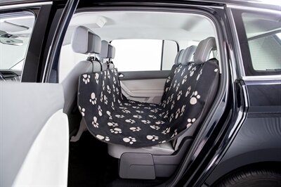 TRIXIE AUTODEKEN POOTPRINT NYLON / FLEECE ZWART / BEIGE