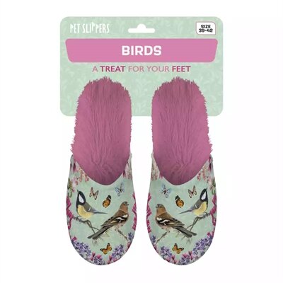 PANTOFFEL TUINVOGELS GROEN / ROZE