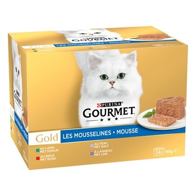 GOURMET GOLD MOUSSE MIXED KONIJN / RUND / KALF / LAM