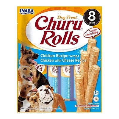 INABA DOG CHURU ROLLS CHICKEN RECIPE WRAPS WITH CHEESE
