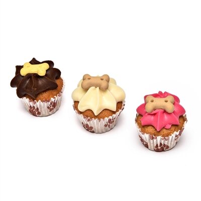 THE BARKING BAKERY MINI ICED WOOFINS VANILLA EN CAROB TRIO ASSORTI