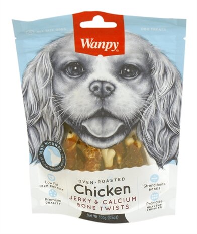 WANPY OVEN-ROASTED CHICKEN JERKY / CALCIUM BONE TWISTS