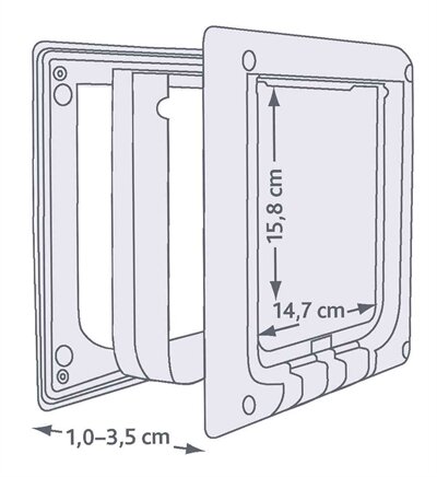 TRIXIE 4-WEG KATTENLUIK ELEKTROMAGNETISCH WIT