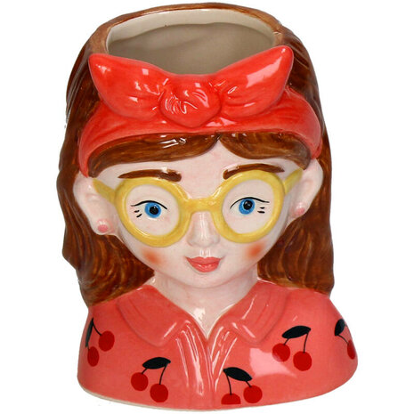 Mini Flower Pot Multi Color - Bobbi - Face Head - 10.5 Cm Yes
