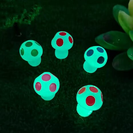 Glow In The Dark - Mushrooms - Multi - ↑ 2 Cm - 8 Pcs