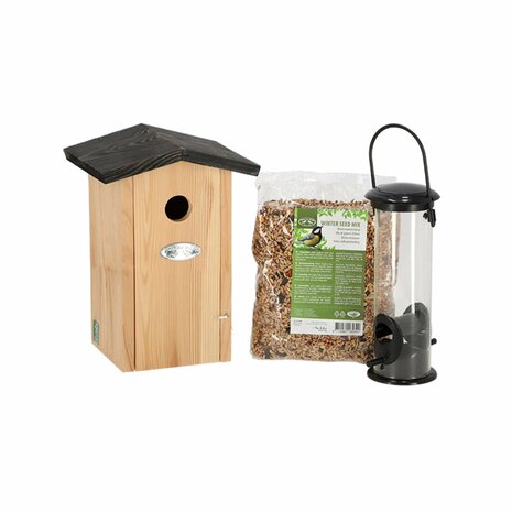 Blue Tit Package - Birdhouse And Bird Food - Garden Accessories