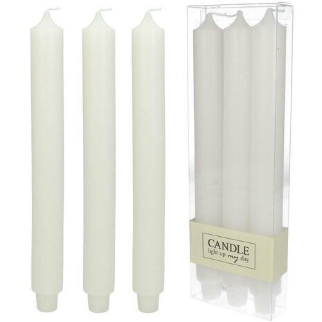 Candle White - Set Of 3 - ↑ 30Cm