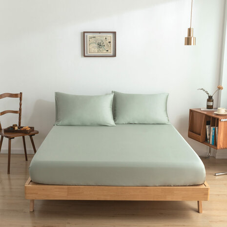 Hoeslaken (Topdekmatras) - Sage Green - Premium 180 X 200